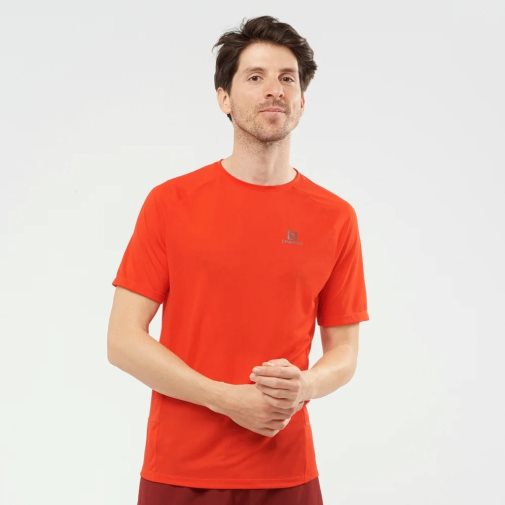 Orange Salomon Cross Rebel Short Sleeve Men's T-Shirts | PH 25481Q